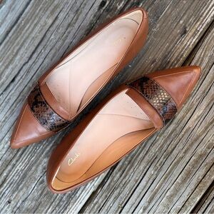 Clarks Brown Leather Flats Comfortable Loafers